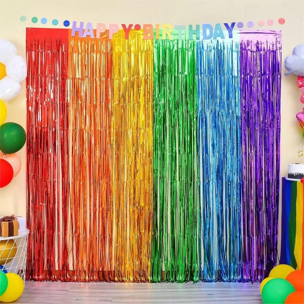 Tinsel Garland Decoration - Parti Arka Planı Saçaklı Simli Perde