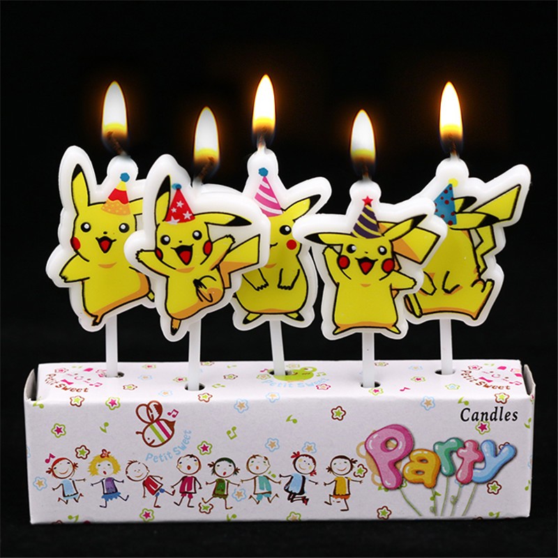 Holiday Candle Set - 5 adet/grup Pokemon Doğum Günü Pastası