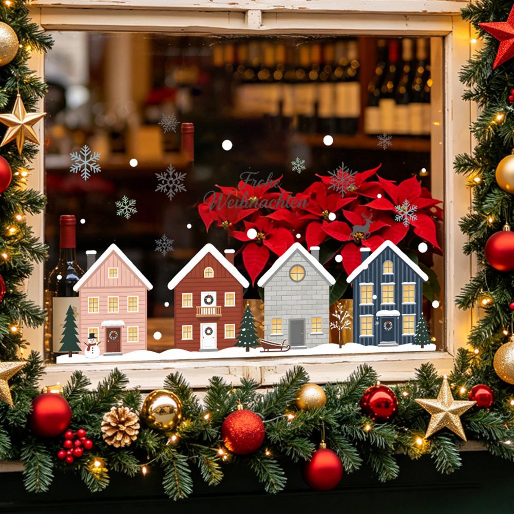 Snowflake Window Decal - Elk Köknar Ağacı Çıkartmaları 2 adet