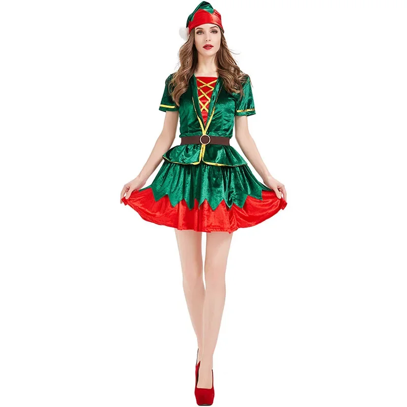 Elf Costume Christmas - Kadın Noel Yeşil Elf Kostüm Noel