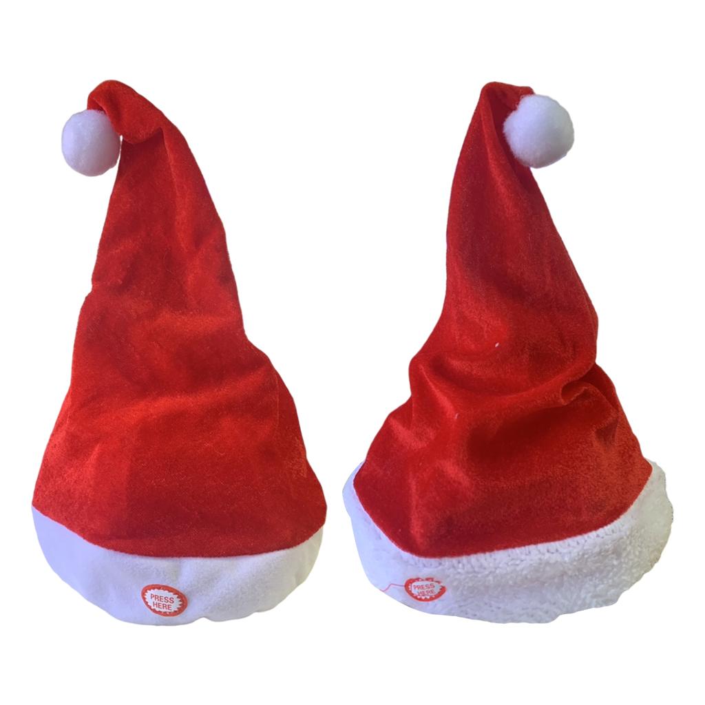 Santa Hat Plush - Şarkı dans Santa şapka dekorasyon müzik