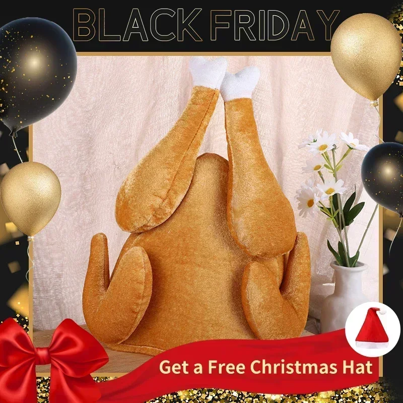 Santa Hat Plush - Yeni peluş kavrulmuş şükran türkiye şapka