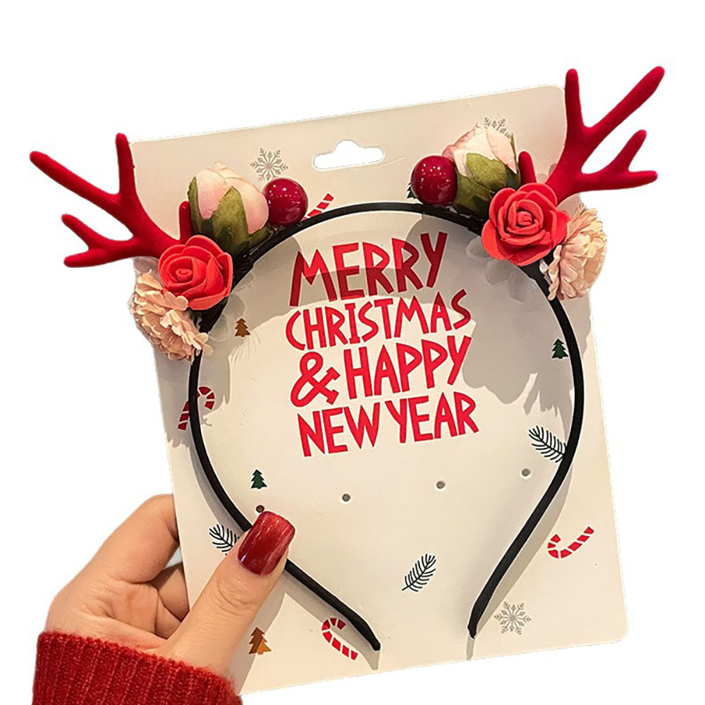 Reindeer Antlers Headband - Sevimli Saç Aksesuarları Kadife Noel Bandı
