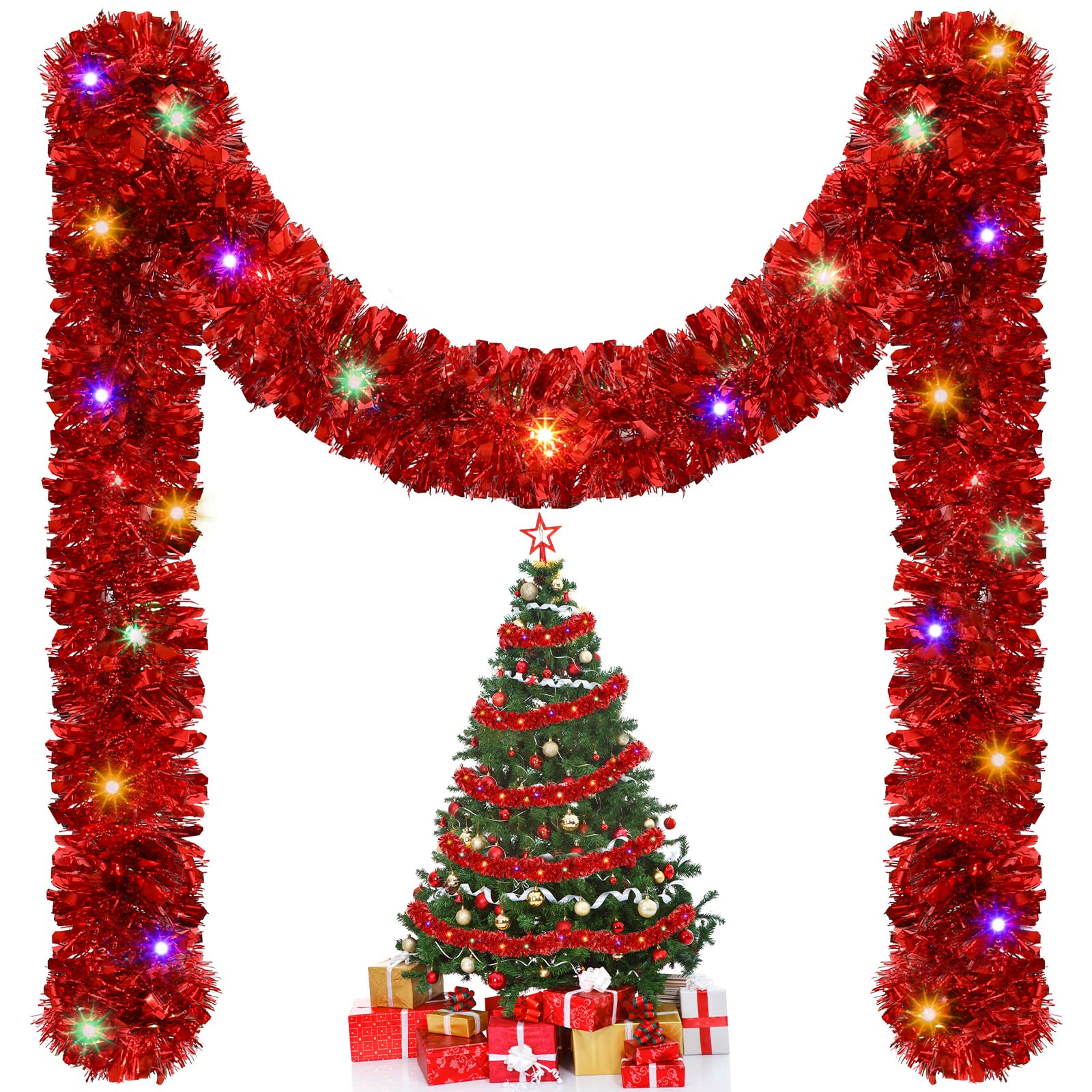 Tinsel Garland Decoration - 1/3 adet 5 M Noel Tinsel