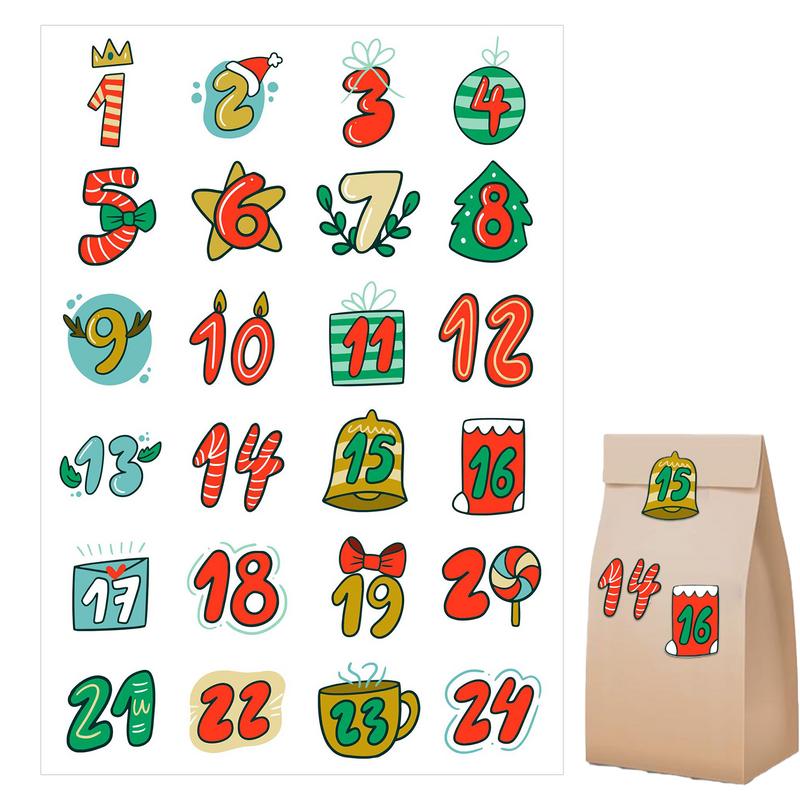Advent Calendar Gift - Merry Christmas Çıkartmalar Advent Takvimi Numarası