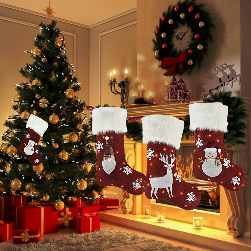 Led ışıkları ile aydınlık Elk  - Christmas Stocking Hanging incelemesi ve fiyatı