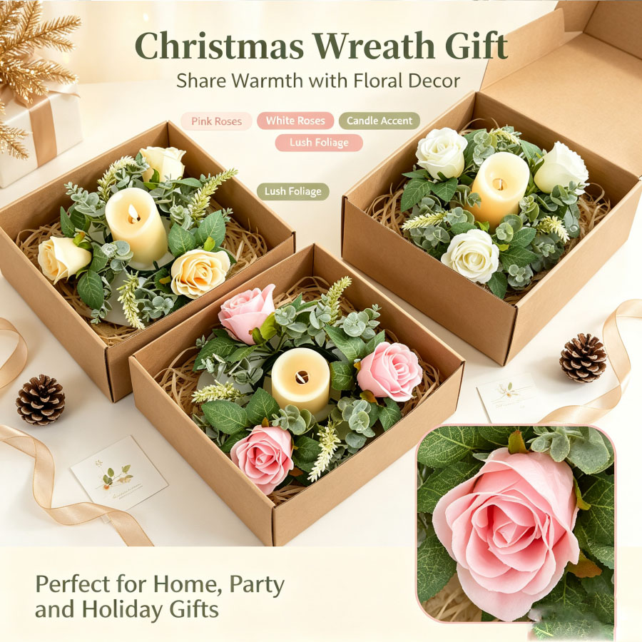 Yapay Gül Çelenk Şekilli Şamda - Christmas Wreath Fake incelemesi ve fiyatı